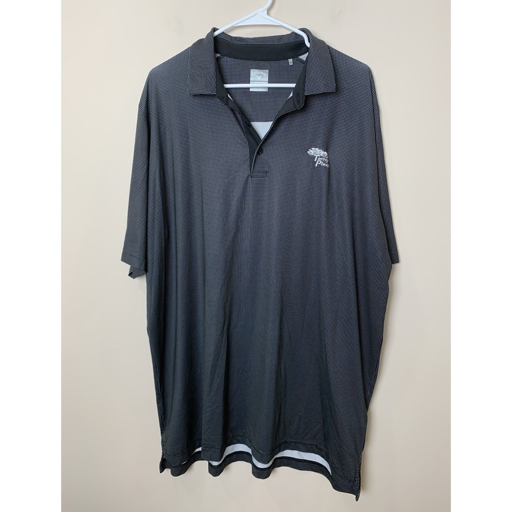 Callaway Torrey Pines Golf Shirt Mens XL Black Check Opti Dri Swing Tech Polo